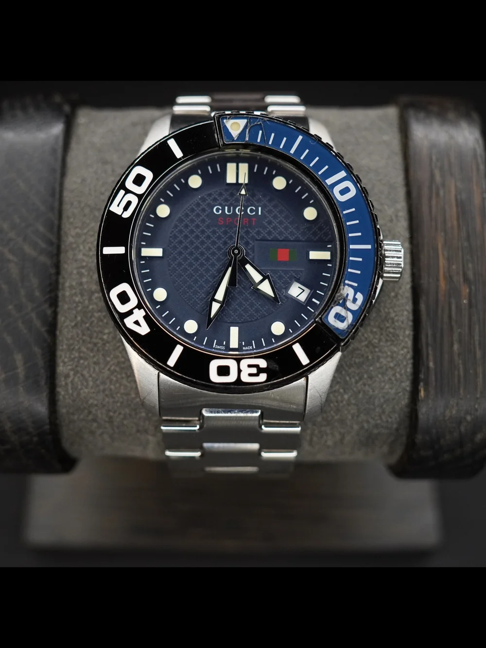 Gucci Men’s 126 G-Timeless Sport Blue Dial Stainless Steel Watch Swiss Made